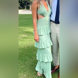 Mint Green Formal Maxi Dress -size small